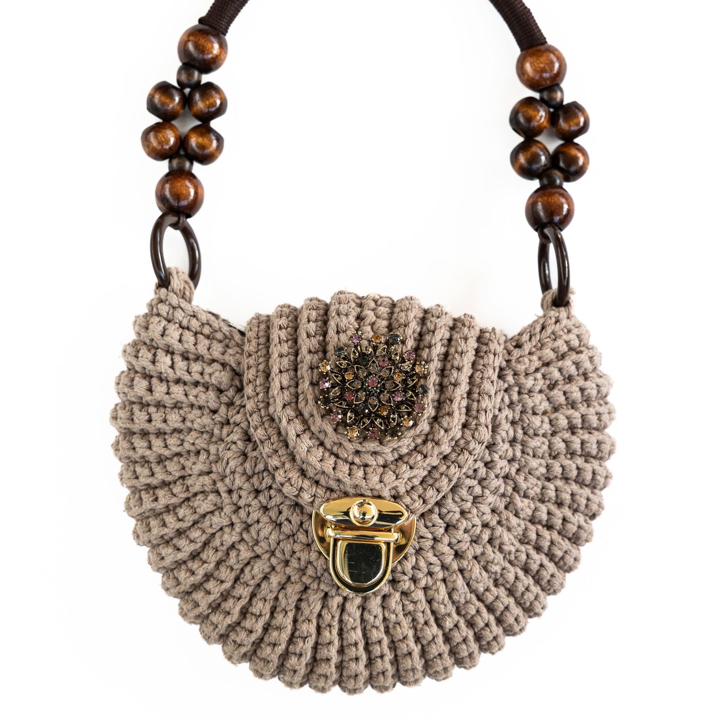 Almond Macramé Handbag