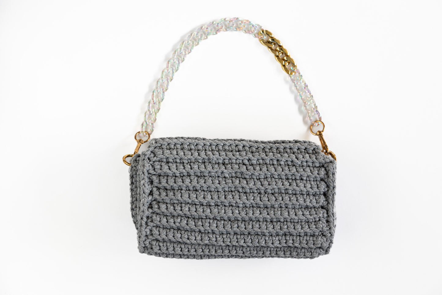 Grey Macramé Handbag
