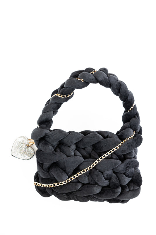 Black Macramé Handbag