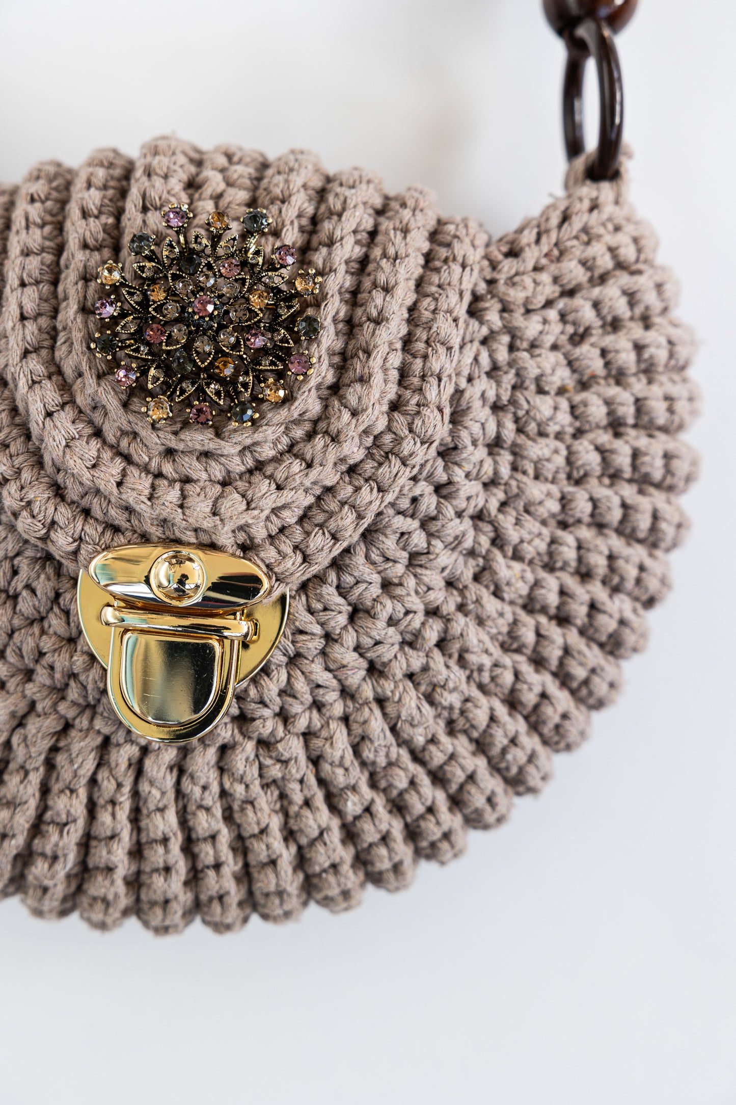 Almond Macramé Handbag