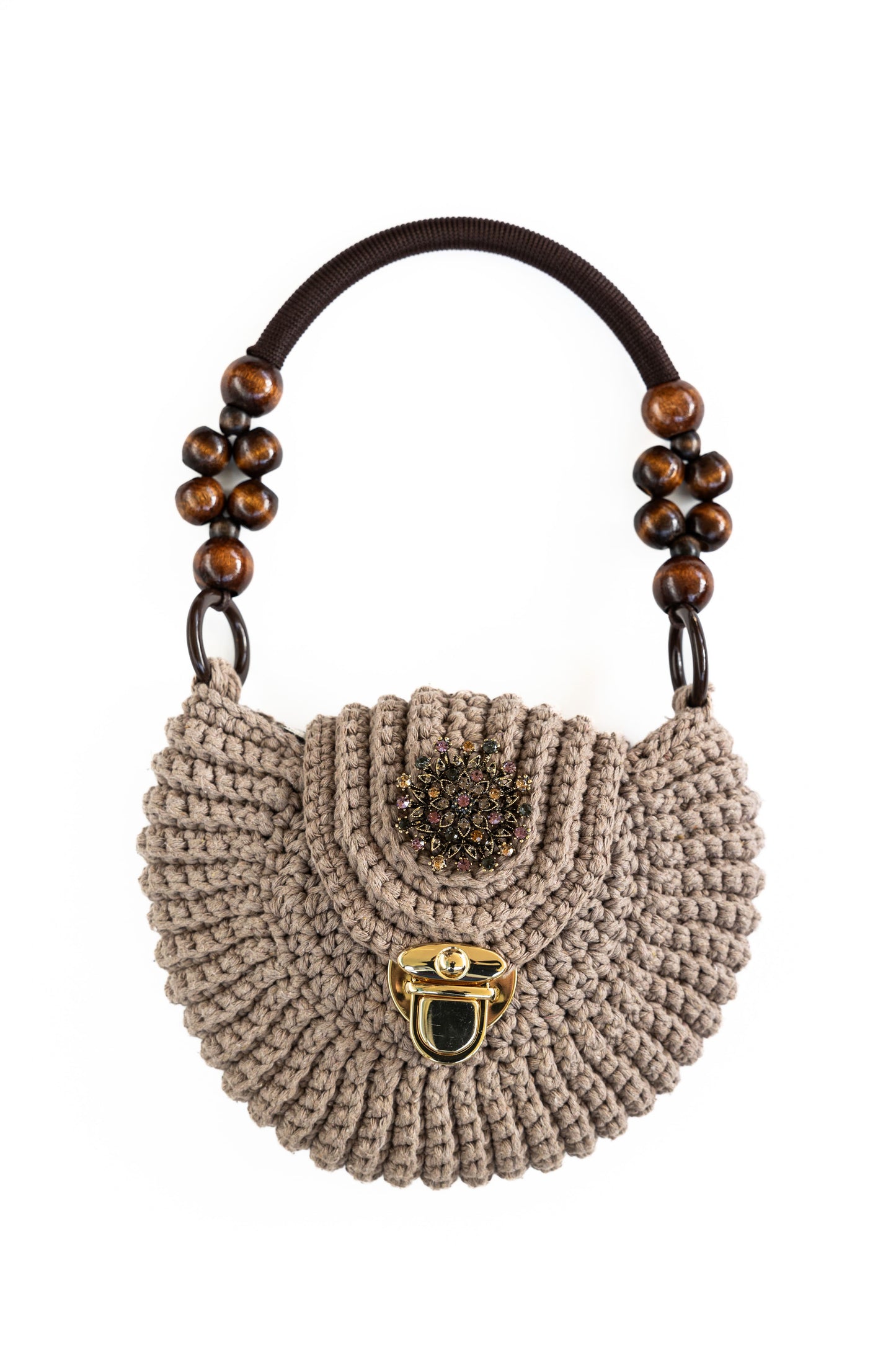 Almond Macramé Handbag